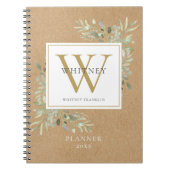 Rustic Greenery Monogram Name Planner 2021 Notitieboek (Voorkant)