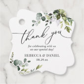 Rustic Greenery Monogram Weddenschap Bedankjes Labels (Voorkant)