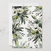 Rustic Greenery Olive Waterverf Vrijgezellenfeest Kaart (Achterkant)