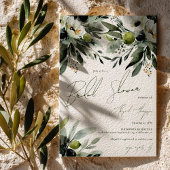 Rustic Greenery Olive Waterverf Vrijgezellenfeest Kaart