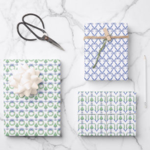 Rustic Greenery Pine kerst Berry Holiday Boho Inpakpapier Vel