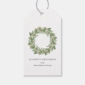 Rustic Greenery Pine Wreath Kerstfeestdag Cadeaulabel (Voorkant)