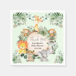 Rustic Greenery Safari Oerwoud Baby Animals Shower Servet