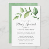 Rustic Greenery Sprig Gender Neutral Baby Sprinkle Kaart (Voorkant / Achterkant)