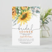 Rustic Greenery Sunflower Vrijgezellenfeest Kaart (Staand voorkant)