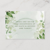 Rustic Greenery Vineyard Wedding Registry Business Visitekaartje (Achterkant)