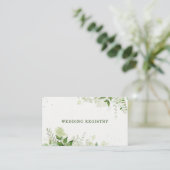 Rustic Greenery Vineyard Wedding Registry Business Visitekaartje (Staand voorkant)