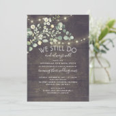 Rustic Greenery Vow Renewal Wedding Jubileum Kaart (Staand voorkant)