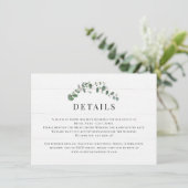 Rustic Greenery Wedding Details Enclosure Card Kaart (Staand voorkant)