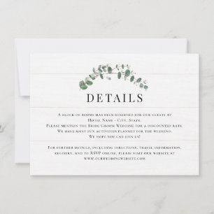 Rustic Greenery Wedding Details Enclosure Card Kaart