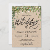 Rustic Greenery Wedding Invitation Kaart (Voorkant)