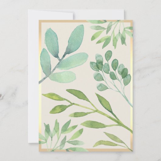 Rustic Greenery Wedding Invitation Kaart (Achterkant)