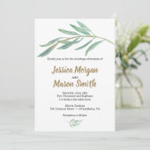 Rustic Greenery Wedding Invitation Kaart (Staand voorkant)