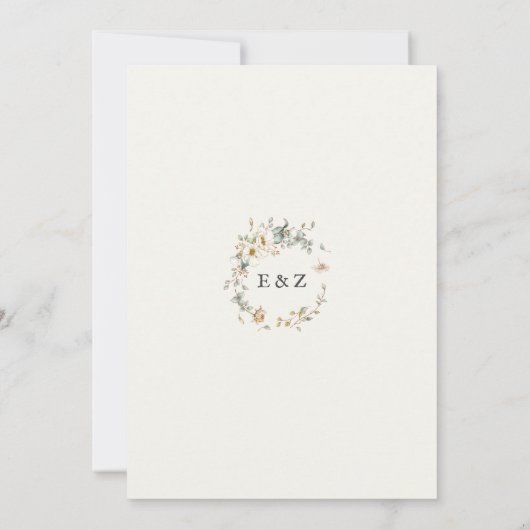 Rustic Greenery Wedding Kaart (Achterkant)