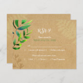 Rustic Greenery Wedding Meal Choice RSVP (Voorkant / Achterkant)