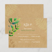 Rustic Greenery Wedding Meal Choice RSVP Kaartje (Voorkant / Achterkant)