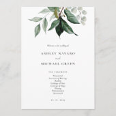 Rustic Greenery Wedding Programme Programma (Voorkant)