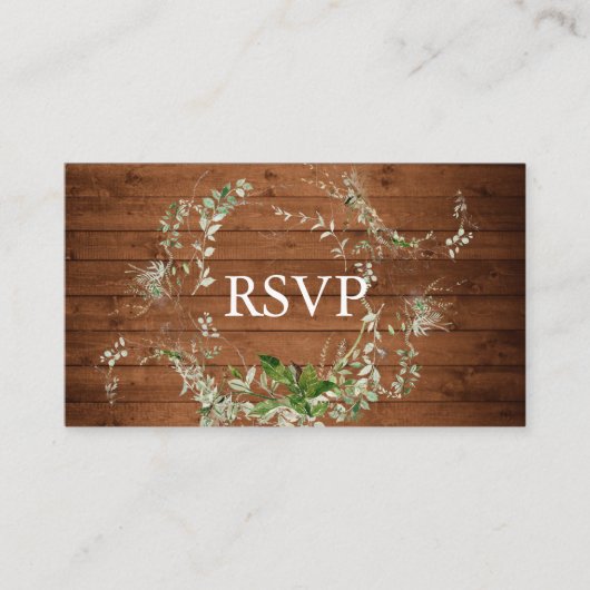 Rustic Greenery Wedding RSVP Informatiekaartje (Voorkant)
