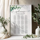 Rustic Greenery Wedding Seating Chart Poster