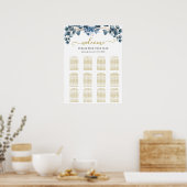 Rustic Greenery Wedding Table Plan Poster (Keuken)