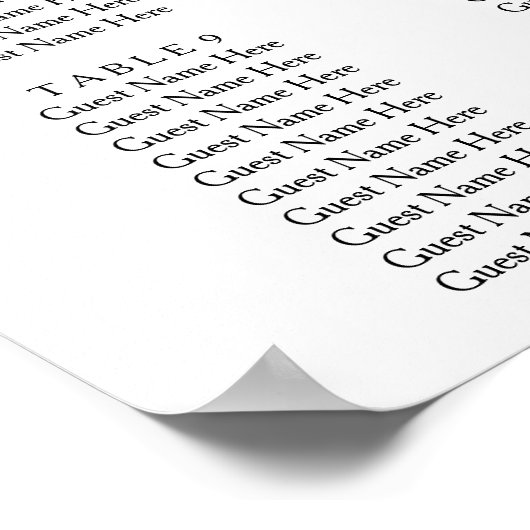 Rustic Greenery Wedding Table Plan Poster (Hoek)