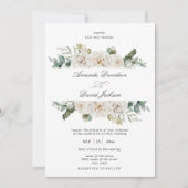 Rustic Greenery White Floral Sage Green Wedding Kaart (Voorkant)