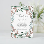 Rustic Greenery Winter Baby shower Bedankkaart (Staand voorkant)