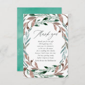 Rustic Greenery Winter Baby shower Bedankkaart (Voorkant / Achterkant)