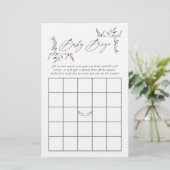 Rustic Greenery Winter Baby shower Bingo (Staand voorkant)