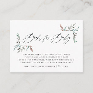 Rustic Greenery Winter Baby shower Book Request Informatiekaartje