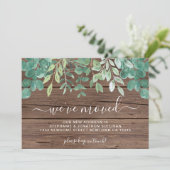 Rustic Greenery Wood We hebben de aankondiging ver (Staand voorkant)