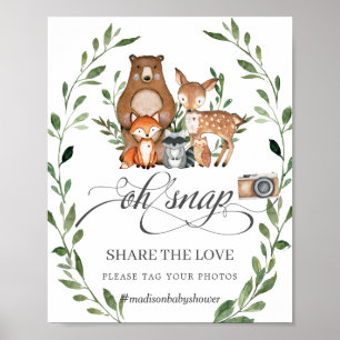 Rustic Greenery Woodland Animals delen de liefde Poster