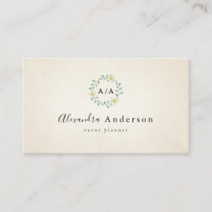 Rustic Greenery Wreath Black Visitekaartje