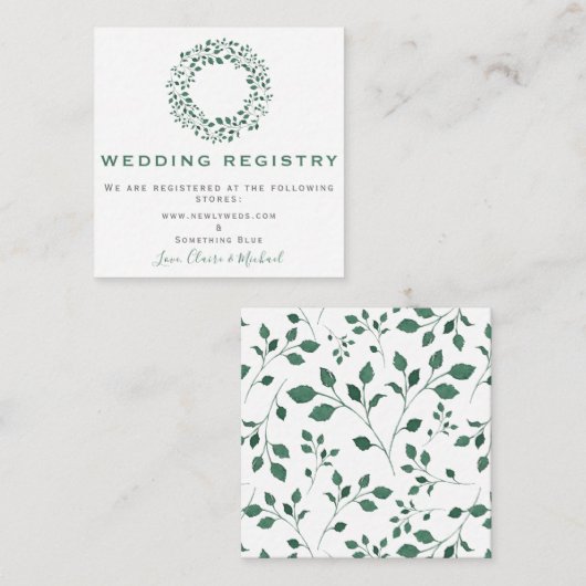 Rustic Greenery Wreath | Invoegen huwelijksregiste Informatiekaartje (Voorkant / Achterkant)