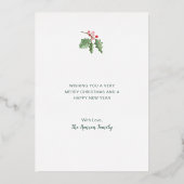 Rustic Greenery Wreath Merry Gold Folie Feestdagenkaart (Achterkant)