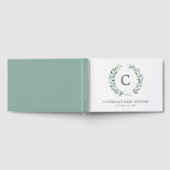 Rustic Greenery Wreath Monogram Baby shower Gastenboek (Volledig)