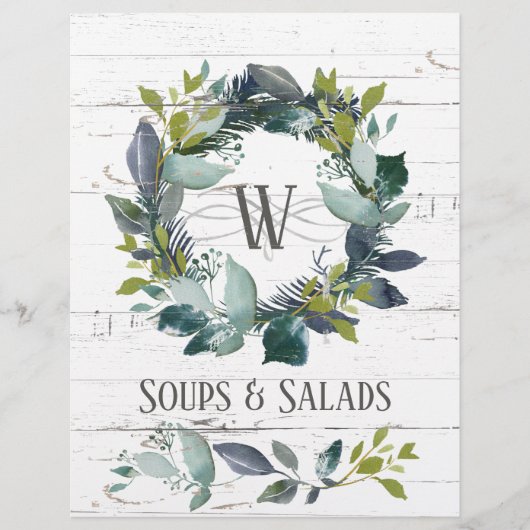Rustic Greenery Wreath Recipe Organisator Divider (Voorkant)