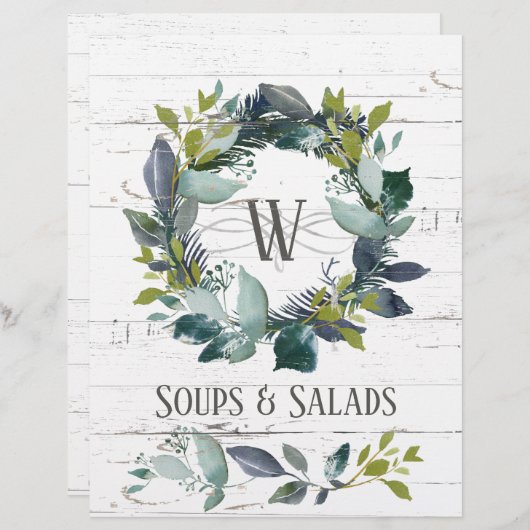 Rustic Greenery Wreath Recipe Organisator Divider (Voorkant / Achterkant)