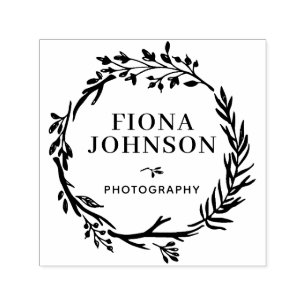 Rustic Greenery Wreator Personal Professional Zelfinktende Stempel
