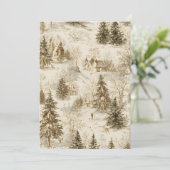 Rustic grenen bos uitnodiging achtergrond | Vintag (Staand voorkant)