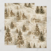 Rustic grenen bos uitnodiging achtergrond | Vintag (Voorkant / Achterkant)