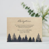 Rustic Grenen Houten Kraft Huwelijksdetails Ontvan Informatiekaartje (Staand voorkant)