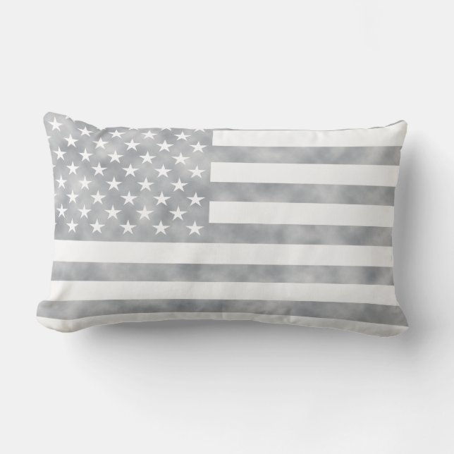 Rustic Grey American Flag Kussen (Voorkant)