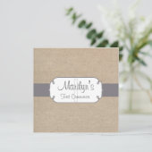 Rustic Grey and Beige Burlap First Community Kaart (Staand voorkant)