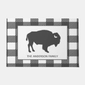 Rustic Grey Bison Buffalo Check Pset Deurmat (Voorkant)