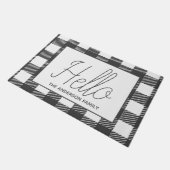 Rustic Grey Buffalo Check Pset Hallo Deurmat (Schuin)