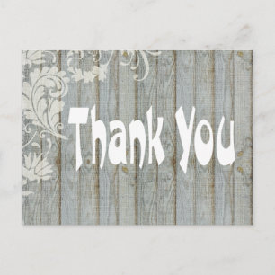 Rustic Grey Distressed Wood Dank u Briefkaart