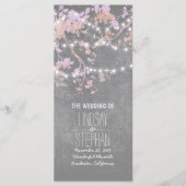 Rustic Grey et Pink Tree Branches Programme de mar (Devant)