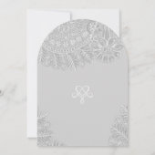 Rustic Grey Heirloom Lace Wedding Kaart (Achterkant)