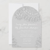 Rustic Grey Heirloom Lace Wedding Kaart (Voorkant)